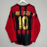 Shop 2004/05 AC MILAN RUI COSTA #10 C/L L/S HOME SHIRT (M) ADIDAS, classic football shirts, vintage football shirts & retro soccer jerseys at Cult Kits
