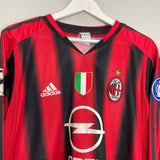 Shop 2004/05 AC MILAN RUI COSTA #10 C/L L/S HOME SHIRT (M) ADIDAS, classic football shirts, vintage football shirts & retro soccer jerseys at Cult Kits