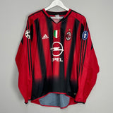 Shop 2004/05 AC MILAN RUI COSTA #10 C/L L/S HOME SHIRT (M) ADIDAS, classic football shirts, vintage football shirts & retro soccer jerseys at Cult Kits
