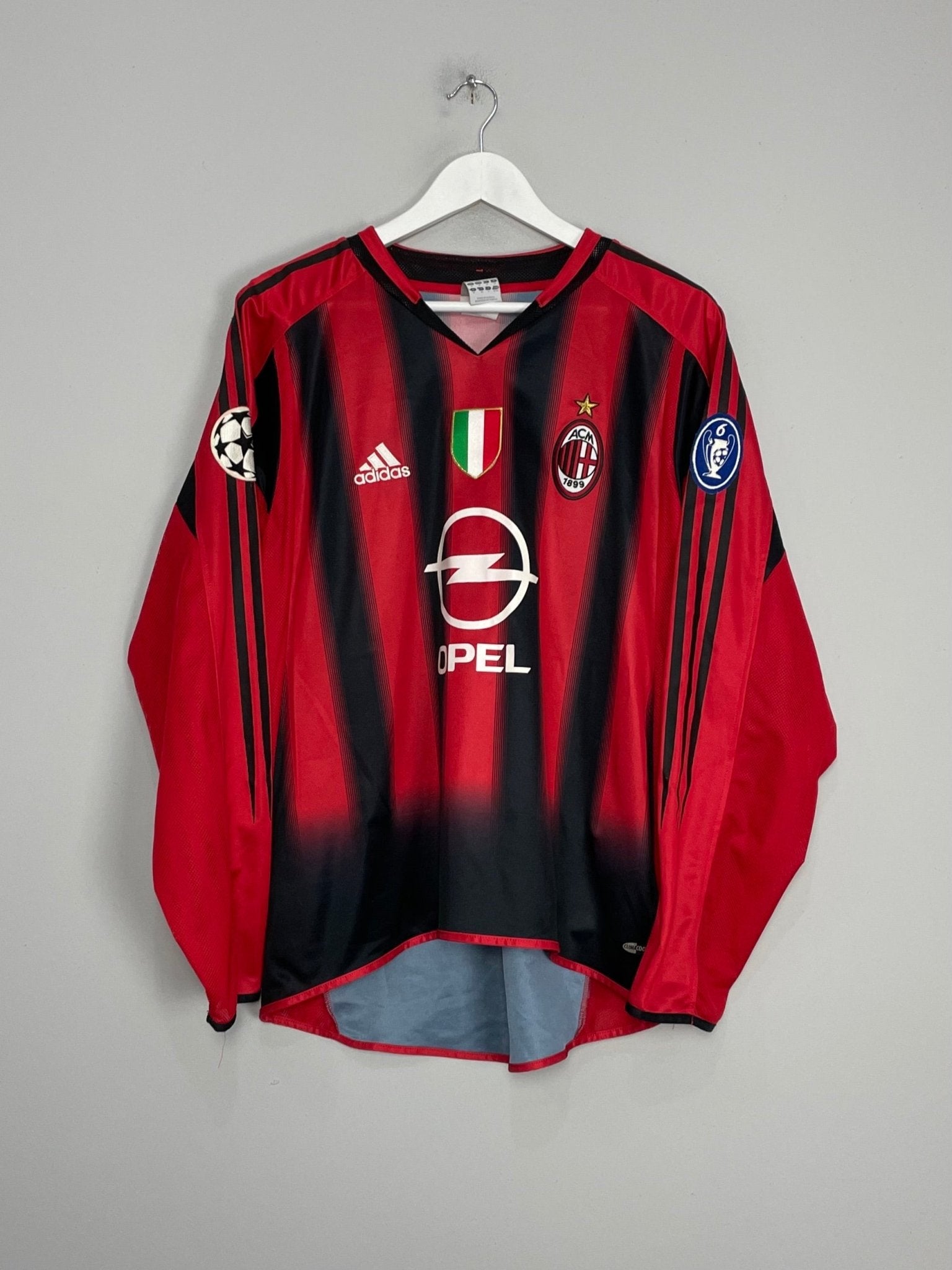 Shop 2004/05 AC MILAN RUI COSTA #10 C/L L/S HOME SHIRT (M) ADIDAS, classic football shirts, vintage football shirts & retro soccer jerseys at Cult Kits