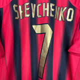 Shop 2004/05 AC MILAN SHEVCHENKO #7 HOME SHIRT (XL) ADIDAS, classic football shirts, vintage football shirts & retro soccer jerseys at Cult Kits