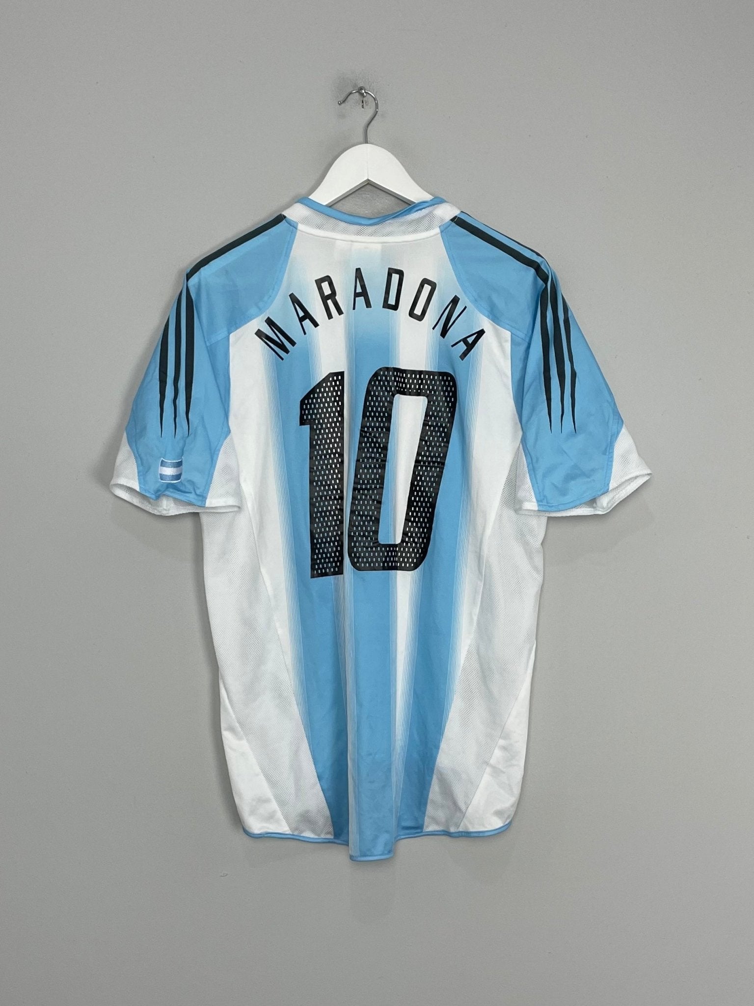 Shop 2004/05 ARGENTINA MARADONA #10 HOME SHIRT (M) ADIDAS, classic football shirts, vintage football shirts & retro soccer jerseys at Cult Kits