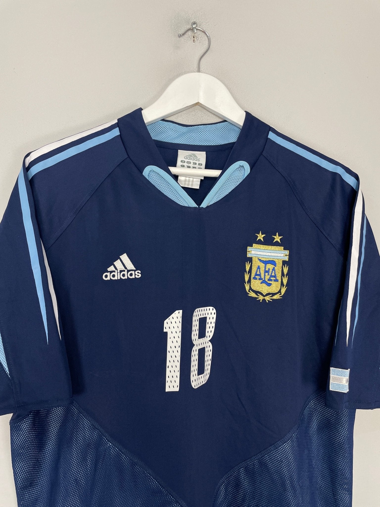Shop 2004/05 ARGENTINA MESSI #18 AWAY SHIRT (L) ADIDAS, classic football shirts, vintage football shirts & retro soccer jerseys at Cult Kits