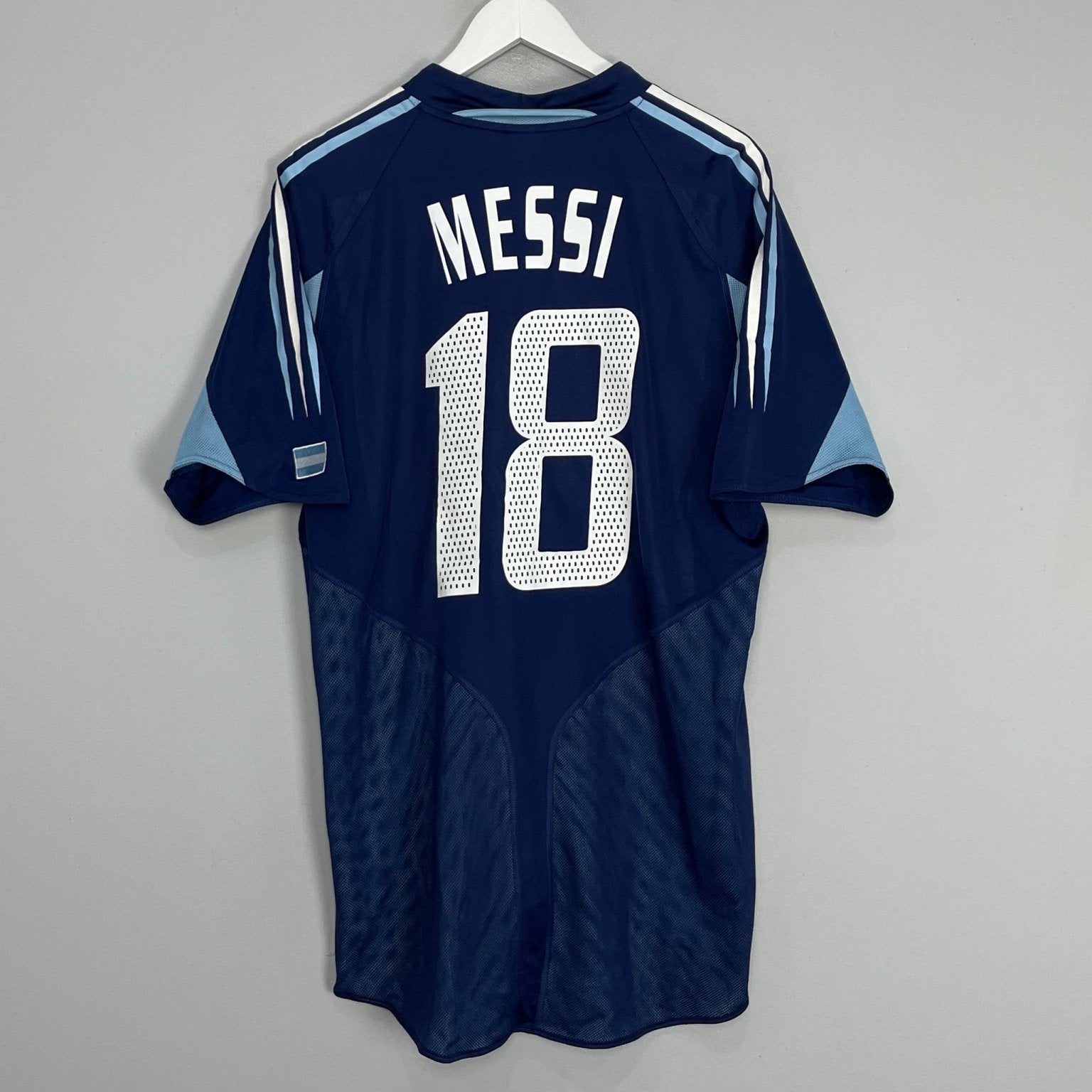 Shop 2004/05 ARGENTINA MESSI #18 AWAY SHIRT (L) ADIDAS, classic football shirts, vintage football shirts & retro soccer jerseys at Cult Kits