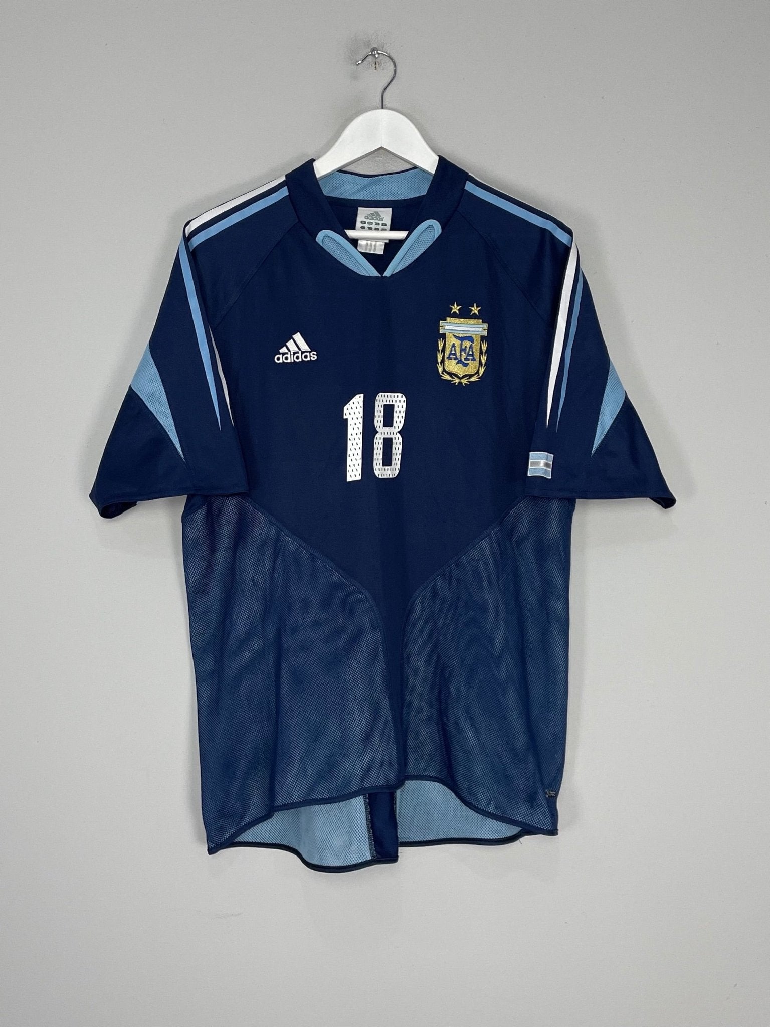 Shop 2004/05 ARGENTINA MESSI #18 AWAY SHIRT (L) ADIDAS, classic football shirts, vintage football shirts & retro soccer jerseys at Cult Kits