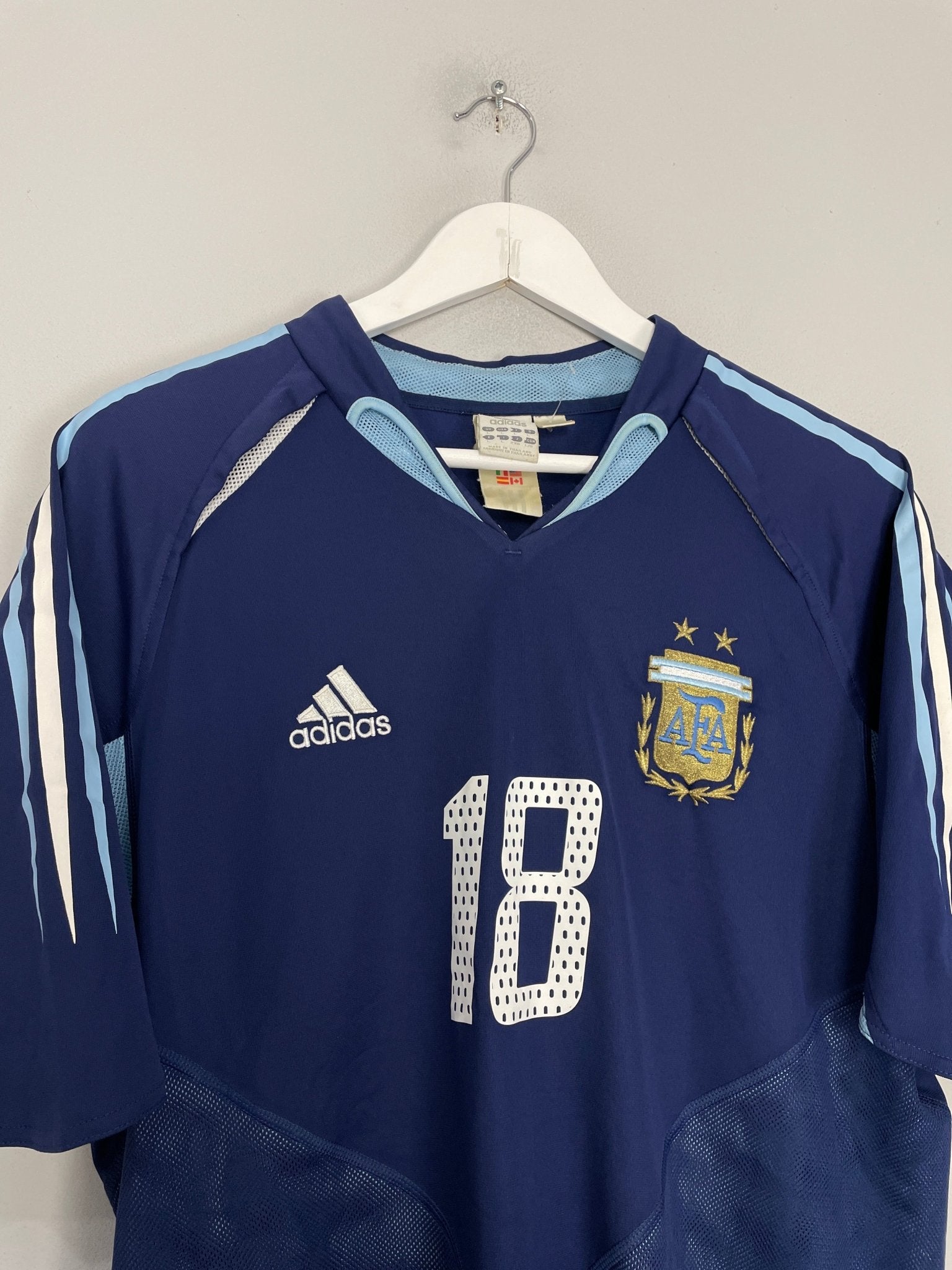 Shop 2004/05 ARGENTINA MESSI #18 AWAY SHIRT (L) ADIDAS, classic football shirts, vintage football shirts & retro soccer jerseys at Cult Kits