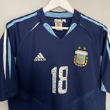 Shop 2004/05 ARGENTINA MESSI #18 AWAY SHIRT (L) ADIDAS, classic football shirts, vintage football shirts & retro soccer jerseys at Cult Kits
