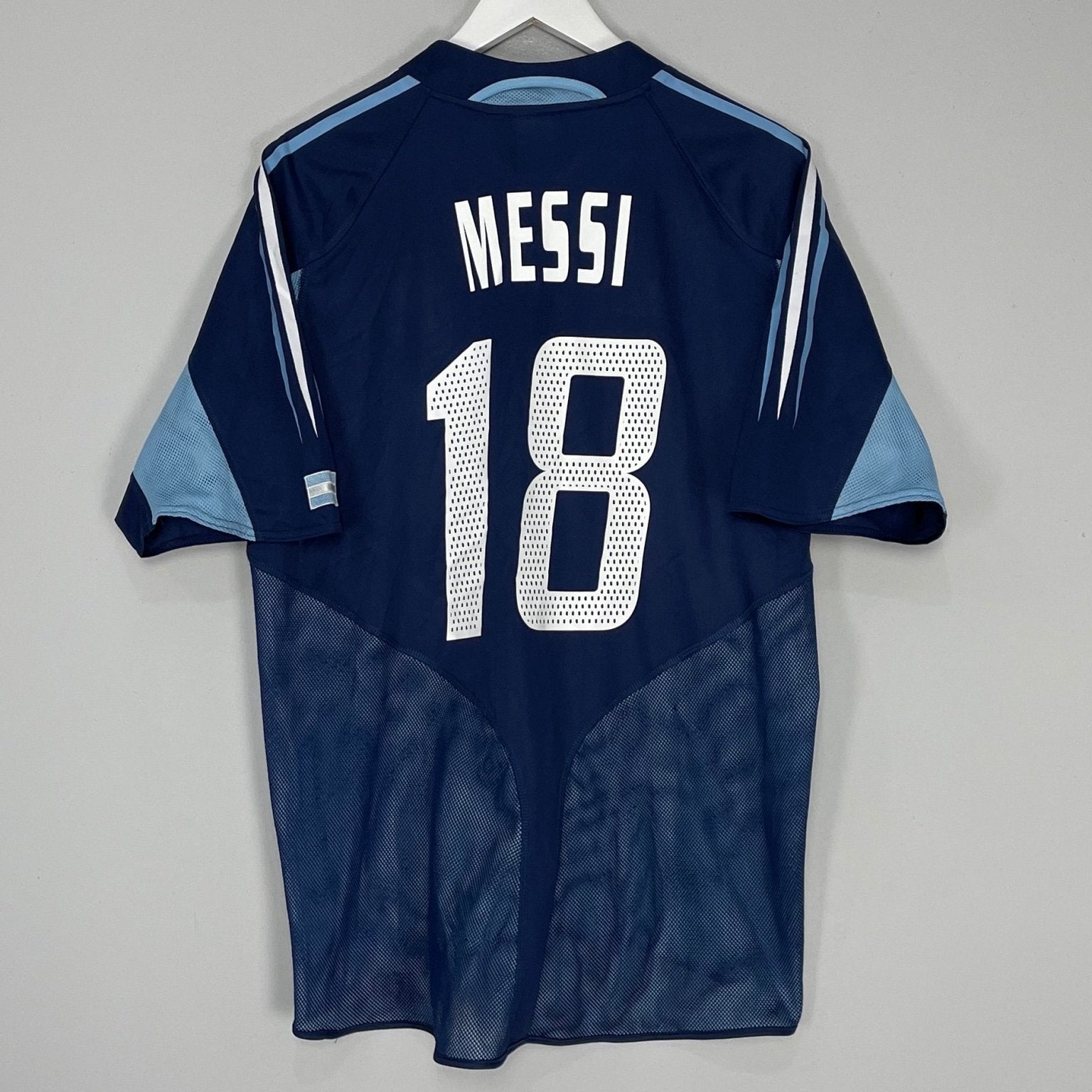 Shop 2004/05 ARGENTINA MESSI #18 AWAY SHIRT (L) ADIDAS, classic football shirts, vintage football shirts & retro soccer jerseys at Cult Kits