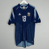 Shop 2004/05 ARGENTINA MESSI #18 AWAY SHIRT (L) ADIDAS, classic football shirts, vintage football shirts & retro soccer jerseys at Cult Kits