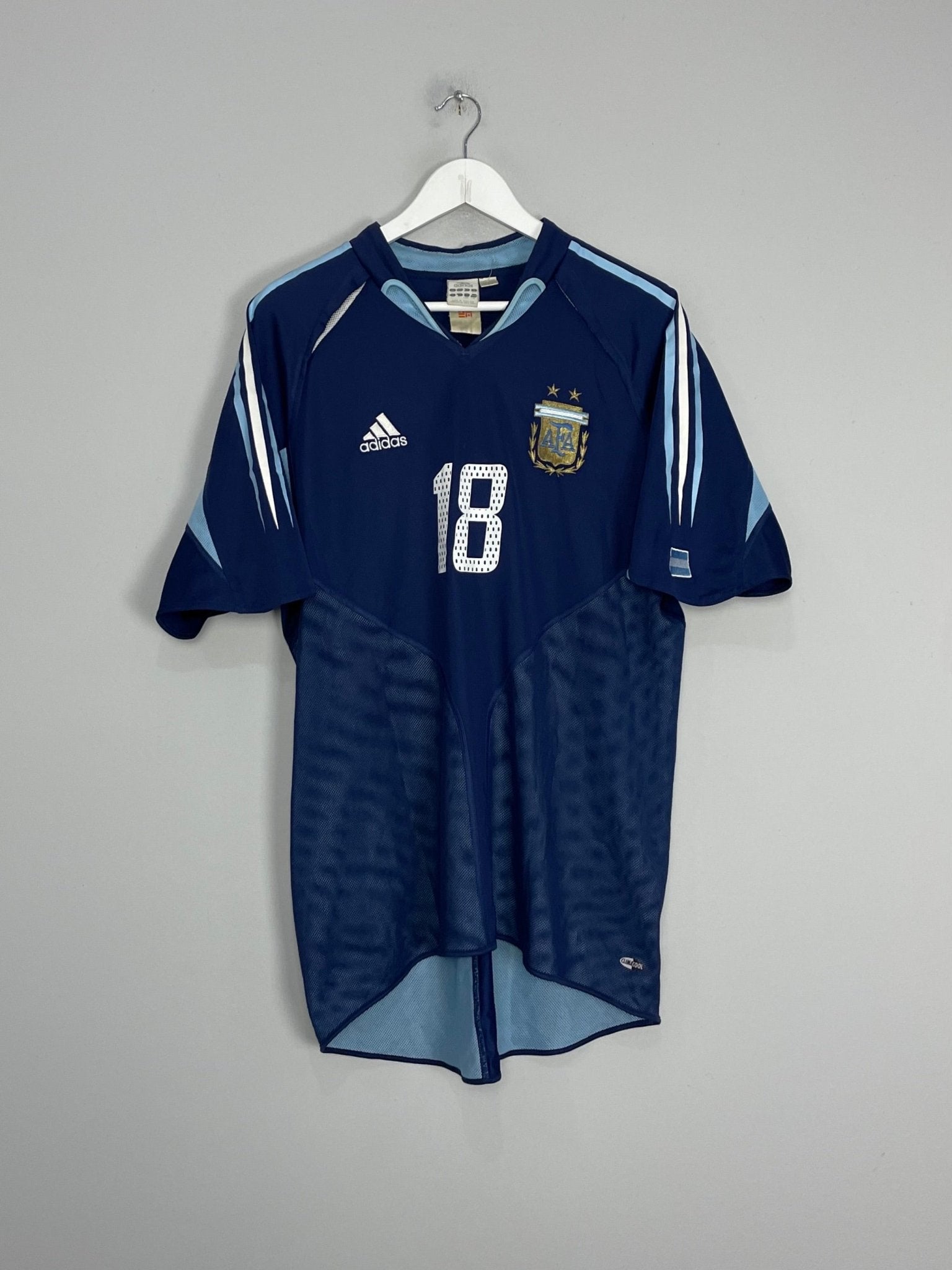 Shop 2004/05 ARGENTINA MESSI #18 AWAY SHIRT (L) ADIDAS, classic football shirts, vintage football shirts & retro soccer jerseys at Cult Kits