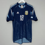 Shop 2004/05 ARGENTINA MESSI #18 AWAY SHIRT (M) ADIDAS, classic football shirts, vintage football shirts & retro soccer jerseys at Cult Kits