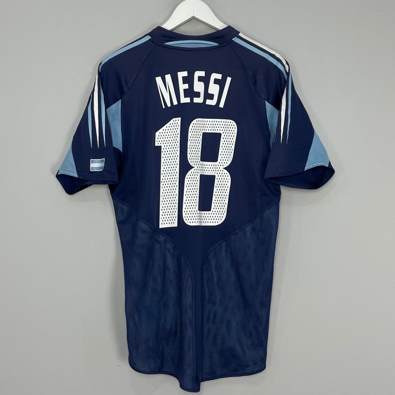 Shop 2004/05 ARGENTINA MESSI #18 AWAY SHIRT (M) ADIDAS, classic football shirts, vintage football shirts & retro soccer jerseys at Cult Kits