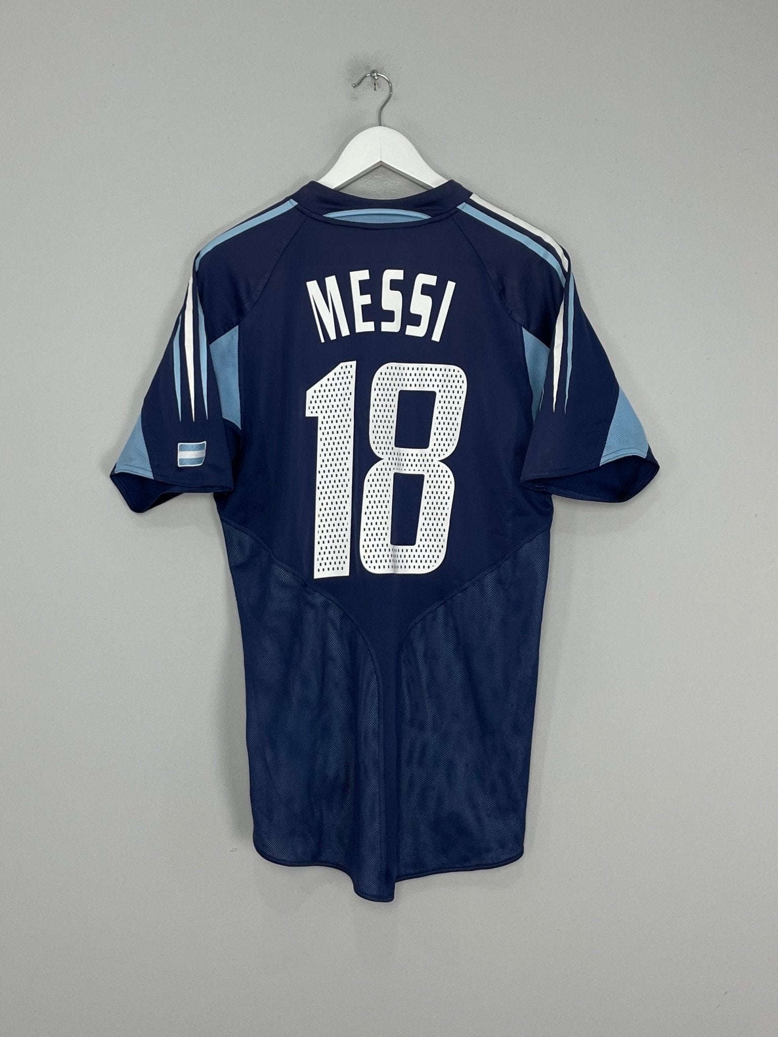Shop 2004/05 ARGENTINA MESSI #18 AWAY SHIRT (M) ADIDAS, classic football shirts, vintage football shirts & retro soccer jerseys at Cult Kits