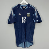 Shop 2004/05 ARGENTINA MESSI #18 AWAY SHIRT (M) ADIDAS, classic football shirts, vintage football shirts & retro soccer jerseys at Cult Kits