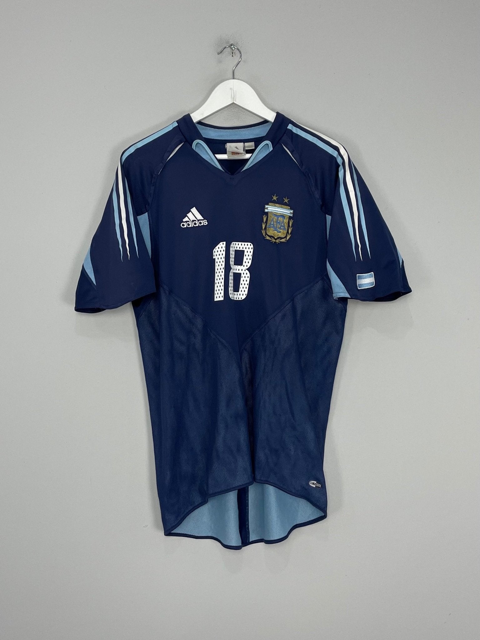 Shop 2004/05 ARGENTINA MESSI #18 AWAY SHIRT (M) ADIDAS, classic football shirts, vintage football shirts & retro soccer jerseys at Cult Kits