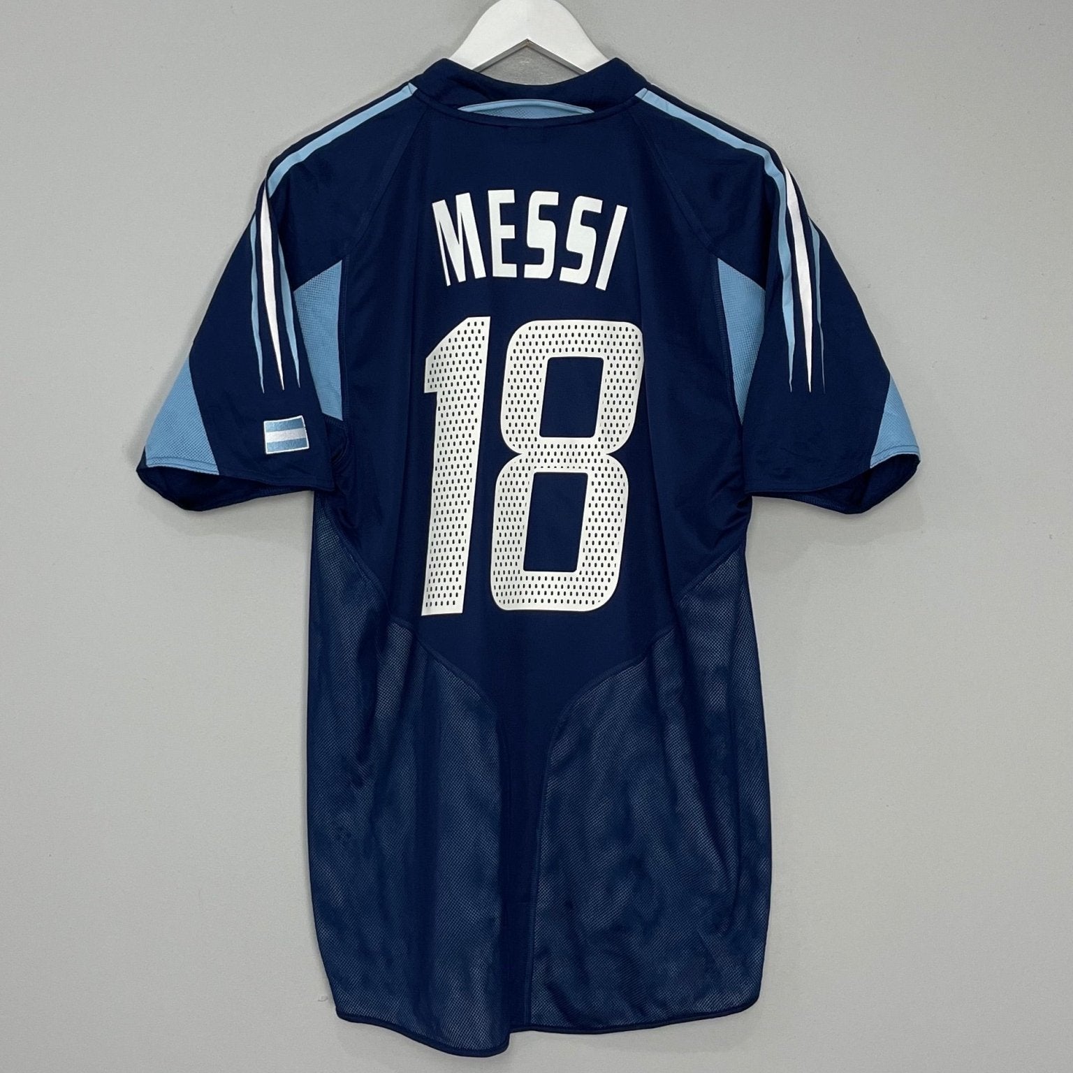 Shop 2004/05 ARGENTINA MESSI #18 AWAY SHIRT (M) ADIDAS, classic football shirts, vintage football shirts & retro soccer jerseys at Cult Kits