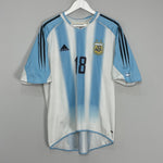 Shop 2004/05 ARGENTINA MESSI #18 HOME SHIRT (L) ADIDAS, classic football shirts, vintage football shirts & retro soccer jerseys at Cult Kits