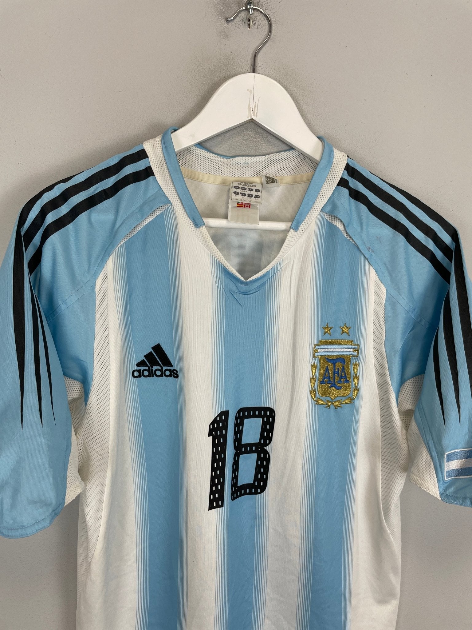 Shop 2004/05 ARGENTINA MESSI #18 HOME SHIRT (S) ADIDAS, classic football shirts, vintage football shirts & retro soccer jerseys at Cult Kits