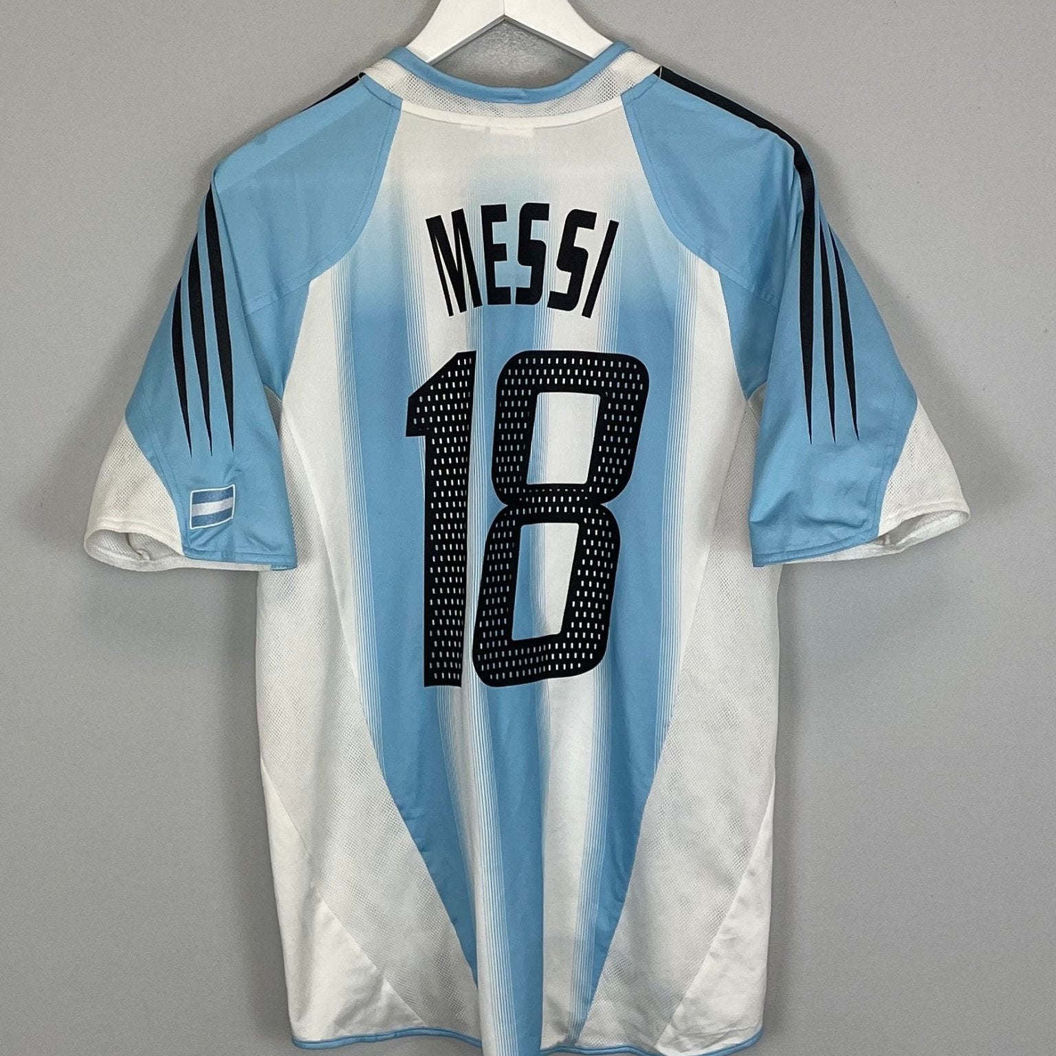 Shop 2004/05 ARGENTINA MESSI #18 HOME SHIRT (S) ADIDAS, classic football shirts, vintage football shirts & retro soccer jerseys at Cult Kits