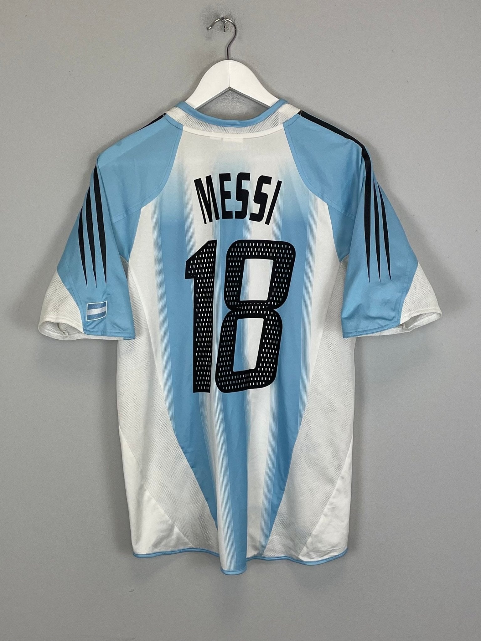 Shop 2004/05 ARGENTINA MESSI #18 HOME SHIRT (S) ADIDAS, classic football shirts, vintage football shirts & retro soccer jerseys at Cult Kits