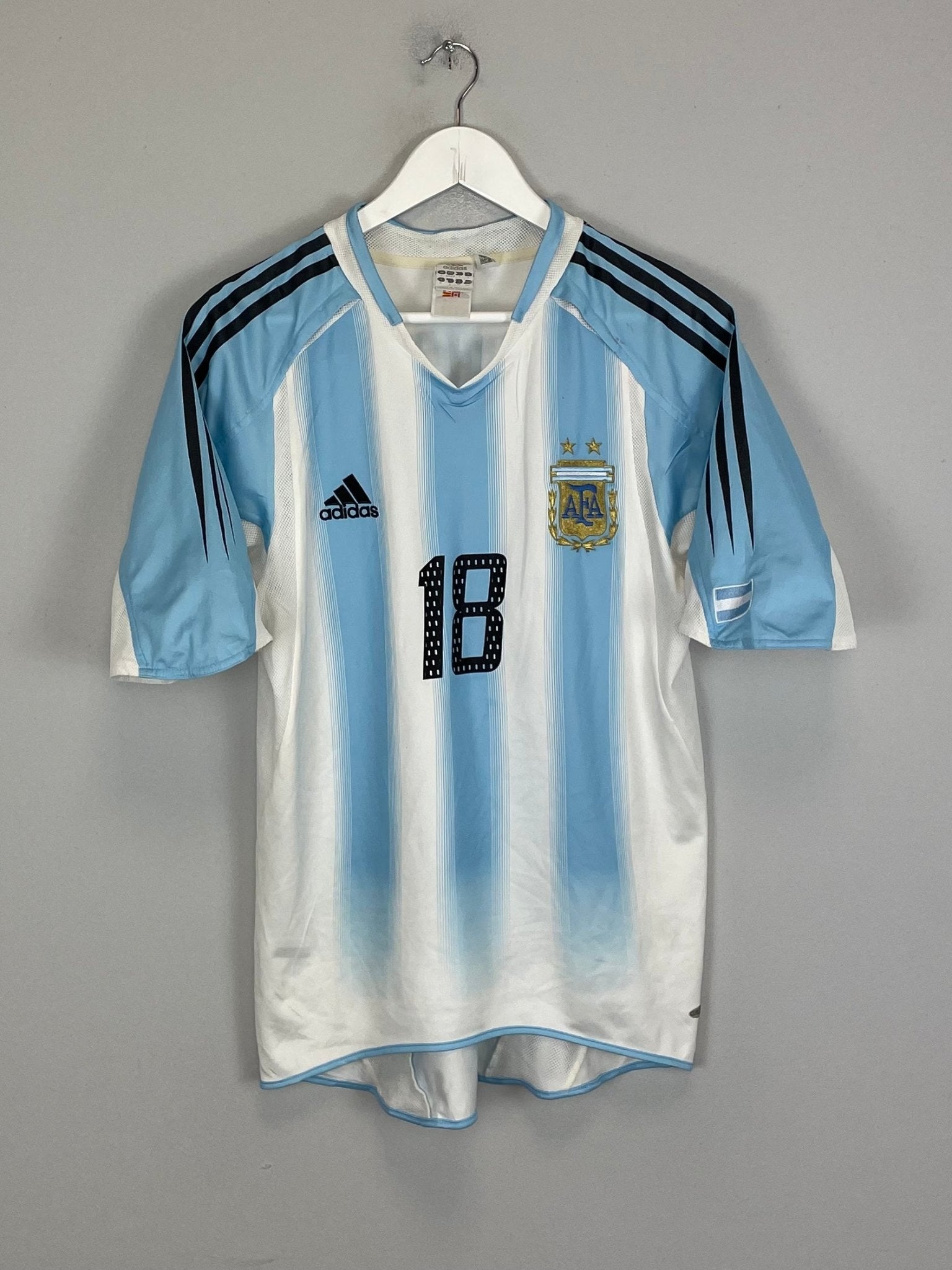 Shop 2004/05 ARGENTINA MESSI #18 HOME SHIRT (S) ADIDAS, classic football shirts, vintage football shirts & retro soccer jerseys at Cult Kits