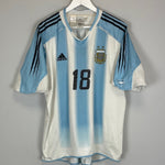 Shop 2004/05 ARGENTINA MESSI #18 HOME SHIRT (XL) ADIDAS, classic football shirts, vintage football shirts & retro soccer jerseys at Cult Kits