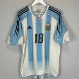 Shop 2004/05 ARGENTINA MESSI #18 HOME SHIRT (XL) ADIDAS, classic football shirts, vintage football shirts & retro soccer jerseys at Cult Kits
