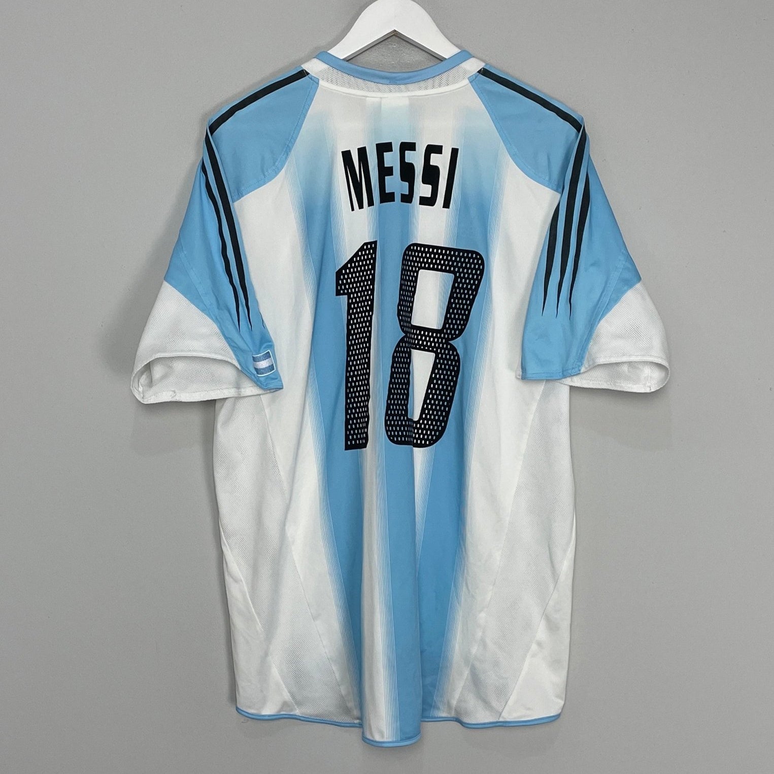 Shop 2004/05 ARGENTINA MESSI #18 HOME SHIRT (XL) ADIDAS, classic football shirts, vintage football shirts & retro soccer jerseys at Cult Kits