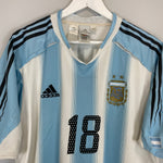Shop 2004/05 ARGENTINA MESSI #18 HOME SHIRT (XL) ADIDAS, classic football shirts, vintage football shirts & retro soccer jerseys at Cult Kits