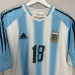 Shop 2004/05 ARGENTINA MESSI #18 HOME SHIRT (XL) ADIDAS, classic football shirts, vintage football shirts & retro soccer jerseys at Cult Kits