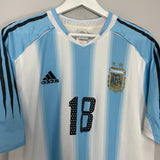 Shop 2004/05 ARGENTINA MESSI #18 HOME SHIRT (XL) ADIDAS, classic football shirts, vintage football shirts & retro soccer jerseys at Cult Kits