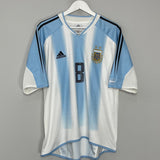 Shop 2004/05 ARGENTINA RIQUELME #8 HOME SHIRT (L) ADIDAS, classic football shirts, vintage football shirts & retro soccer jerseys at Cult Kits