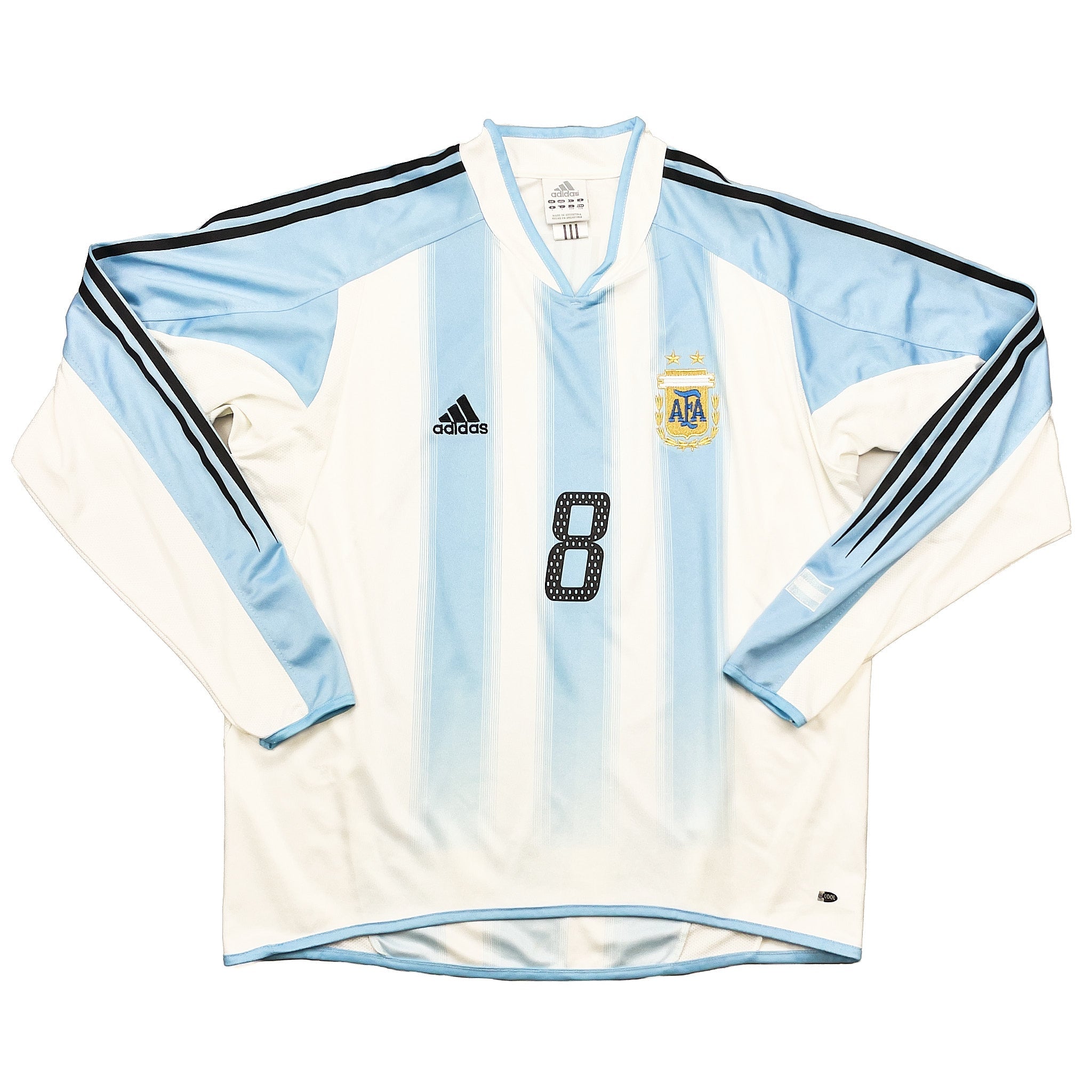 Buy 2004/05 ARGENTINA RIQUELME 8 L/S HOME SHIRT (L) ADIDAS ~ Free worldwide shipping available ~ Authentic Vintage Football Shirts from Cult Kits