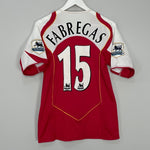 Shop 2004/05 ARSENAL FABREGAS #15 HOME SHIRT (S) NIKE, classic football shirts, vintage football shirts & retro soccer jerseys at Cult Kits