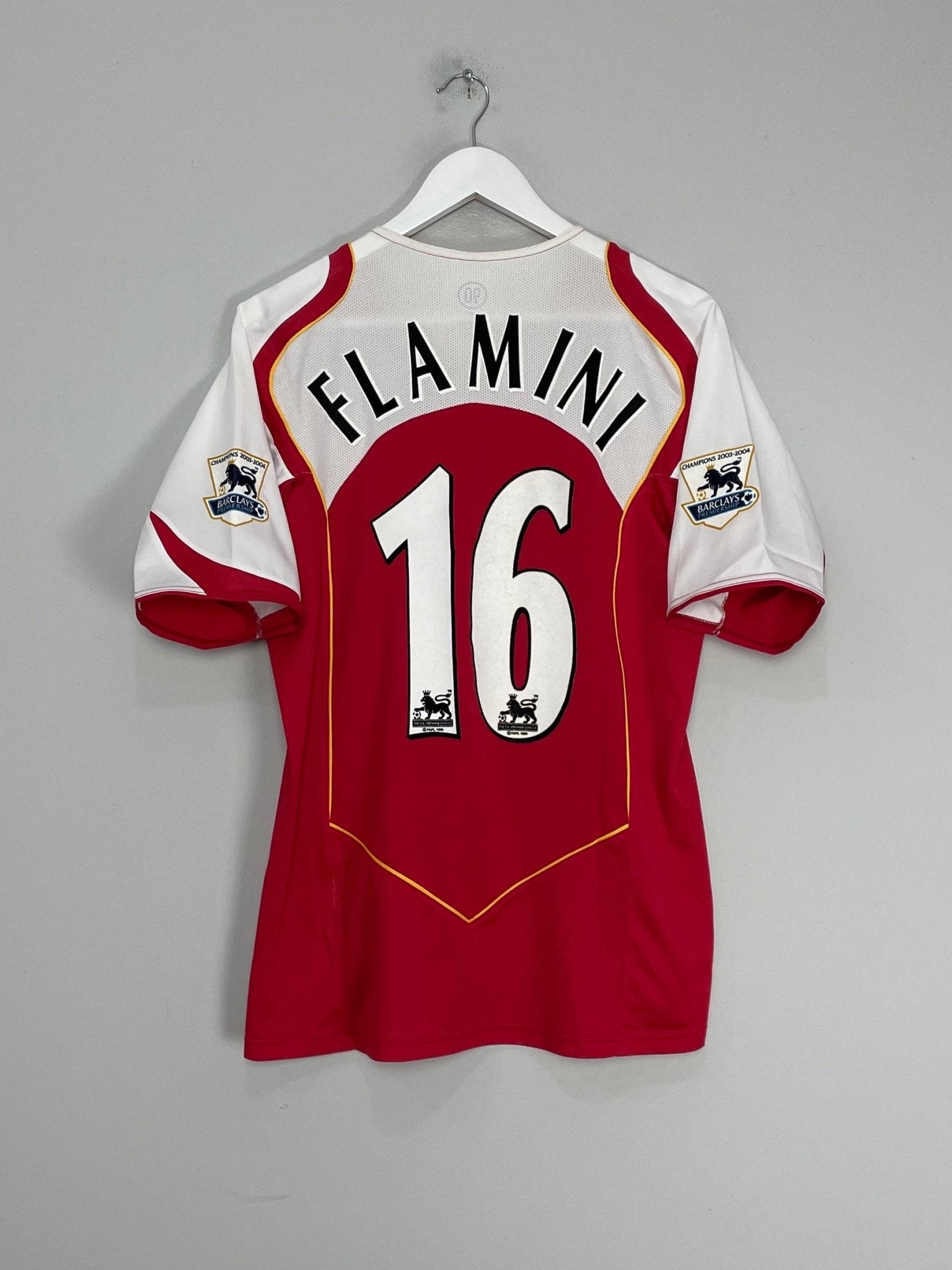 Shop 2004/05 ARSENAL FLAMINI #16 HOME SHIRT (M) NIKE, classic football shirts, vintage football shirts & retro soccer jerseys at Cult Kits