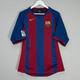 Shop 2004/05 BARCELONA MARQUEZ #4 HOME SHIRT (M) NIKE, classic football shirts, vintage football shirts & retro soccer jerseys at Cult Kits