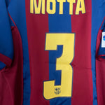Shop 2004/05 BARCELONA MOTTA #3 HOME SHIRT (M) NIKE, classic football shirts, vintage football shirts & retro soccer jerseys at Cult Kits