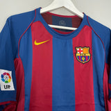 Shop 2004/05 BARCELONA MOTTA #3 HOME SHIRT (M) NIKE, classic football shirts, vintage football shirts & retro soccer jerseys at Cult Kits