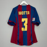 Shop 2004/05 BARCELONA MOTTA #3 HOME SHIRT (M) NIKE, classic football shirts, vintage football shirts & retro soccer jerseys at Cult Kits