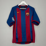 Shop 2004/05 BARCELONA MOTTA #3 HOME SHIRT (M) NIKE, classic football shirts, vintage football shirts & retro soccer jerseys at Cult Kits