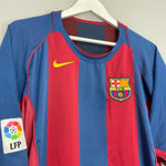Shop 2004/05 BARCELONA RONALDINHO #10 HOME SHIRT (L) NIKE, classic football shirts, vintage football shirts & retro soccer jerseys at Cult Kits