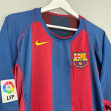Shop 2004/05 BARCELONA RONALDINHO #10 HOME SHIRT (L) NIKE, classic football shirts, vintage football shirts & retro soccer jerseys at Cult Kits
