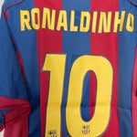 Shop 2004/05 BARCELONA RONALDINHO #10 HOME SHIRT (L) NIKE, classic football shirts, vintage football shirts & retro soccer jerseys at Cult Kits