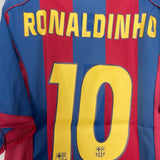 Shop 2004/05 BARCELONA RONALDINHO #10 HOME SHIRT (L) NIKE, classic football shirts, vintage football shirts & retro soccer jerseys at Cult Kits