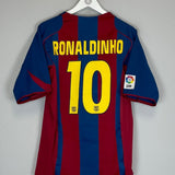 2004/05 BARCELONA RONALDINHO 10 HOME SHIRT (L) NIKE - Cult Kits - Large - Buy Vintage Football Shirts, Authentic Retro Football Shirts For Sale, Classic Football Shirts & Soccer Jersey