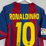 2004/05 BARCELONA RONALDINHO 10 HOME SHIRT (L) NIKE - Cult Kits - Large - Buy Vintage Football Shirts, Authentic Retro Football Shirts For Sale, Classic Football Shirts & Soccer Jersey