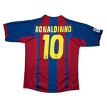 Buy 2004/05 Barcelona Ronaldinho 10 Home Shirt (L) Nike ~ Free worldwide shipping ~ Authentic Vintage Football Shirts from Cult Kits