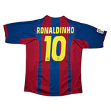 Buy 2004/05 Barcelona Ronaldinho 10 Home Shirt (L) Nike ~ Free worldwide shipping ~ Authentic Vintage Football Shirts from Cult Kits