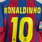 Shop 2004/05 BARCELONA RONALDINHO #10 HOME SHIRT (M) NIKE, classic football shirts, vintage football shirts & retro soccer jerseys at Cult Kits