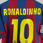 Shop 2004/05 BARCELONA RONALDINHO #10 HOME SHIRT (M) NIKE, classic football shirts, vintage football shirts & retro soccer jerseys at Cult Kits
